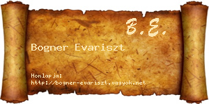 Bogner Evariszt névjegykártya